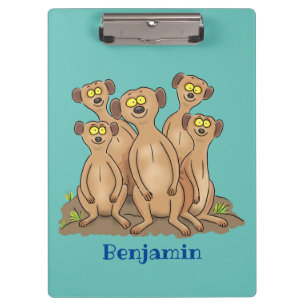 Funny meerkat cartoon illustratie klembord