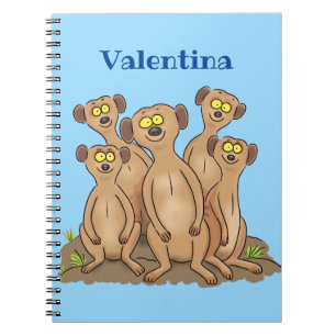 Funny meerkat cartoon illustratie notitieboek