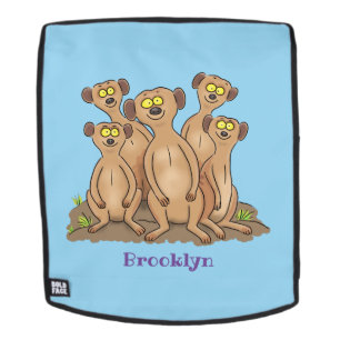 Funny meerkat cartoon illustratie rugtassen