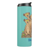 Funny meerkat cartoon illustratie thermosbeker (Gedraaid links)