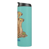Funny meerkat cartoon illustratie thermosbeker (Geroteerd rechts)
