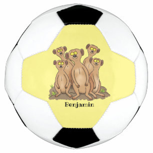 Funny meerkat cartoon illustratie voetbal