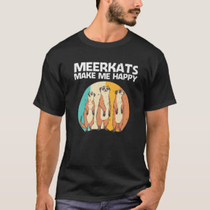 Funny Meerkat voor mannen Retro Wildlife Zoo Ani T-shirt