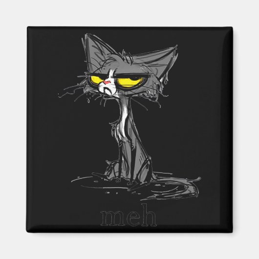 Funny Meh Cat Gift For Cat Lovers Magneet (Voorkant)