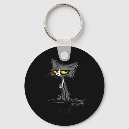 Funny Meh Cat Gift For Cat Lovers  Sleutelhanger (Voorkant)
