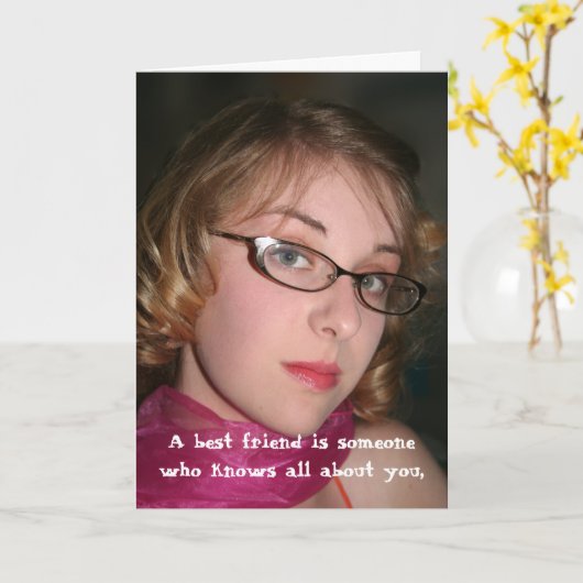 Funny meilleure carte d'ami (Fleur jaune)