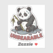 Funny Melting Panda Burnt Out Sticker  (Feuille)