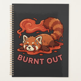 Funny Melting Red Panda Burnt Out Sticker | Cute Planner