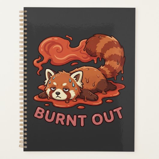 Funny Melting Red Panda Burnt Out Sticker | Cute Planner (Voorkant)