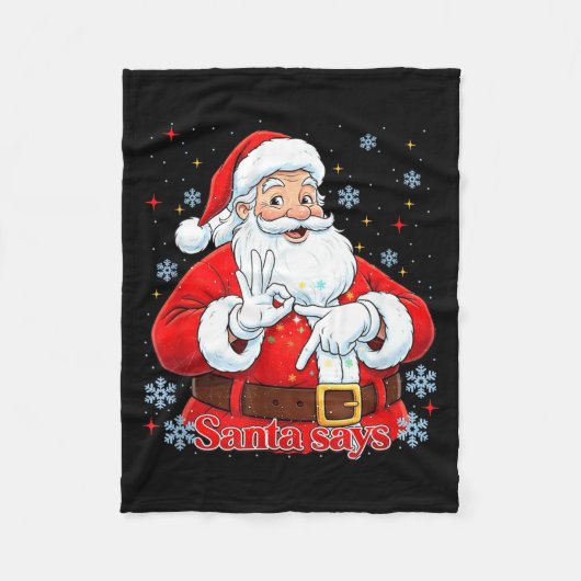 Funny Meme Christmas Santa Gift Men, Women Tee  Fleece Deken (Voorkant)