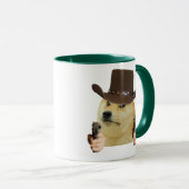 Funny Meme of Cowboy Dog Holding Gun Best Meme Mug (Devant droit)