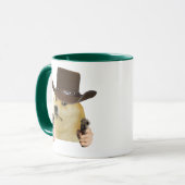 Funny Meme of Cowboy Dog Holding Gun Best Meme Mug (Devant gauche)