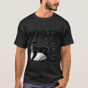  Funny Meme Schattige Kitty Cat en Chicken Wat T-shirt