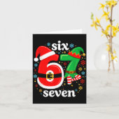 Funny Meme Six Seven 67 Elf 6 7 Santa Christmas Pa Kaart (Gele Bloem)