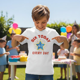 Funny Meme Six Today 6-7 Every Day Birthday Kid's T-shirt
