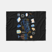 Funny Menorah Hanukkah 2025 Meowzel Chanukah Jewis Fleece Deken (Voorkant (Horizontaal))
