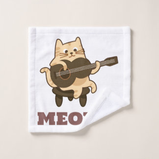 Funny Meow Kat Music Lover Towel Washandje