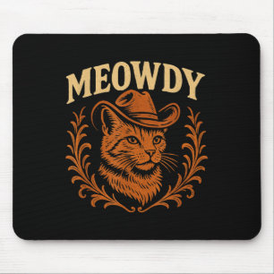 Funny Meowdy Cat Cowboy Pet Country Music Western Muismat