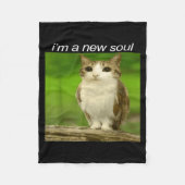 Funny Meowl Cat Owl Brainrot Cursed Internet Silly Fleece Deken (Voorkant)