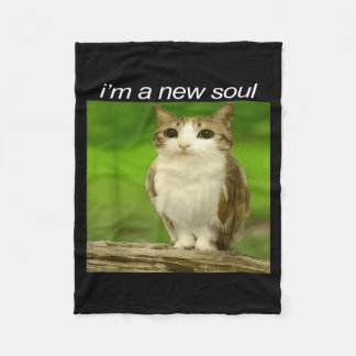 Funny Meowl Cat Owl Brainrot Cursed Internet Silly Fleece Deken