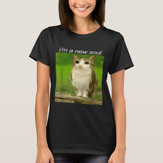 Funny Meowl Cat Owl Brainrot Cursed Internet Silly T-shirt (Voorkant)