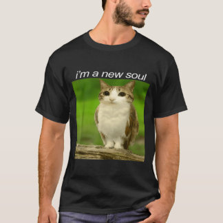 Funny Meowl Cat Owl Brainrot Cursed Internet Silly T-shirt