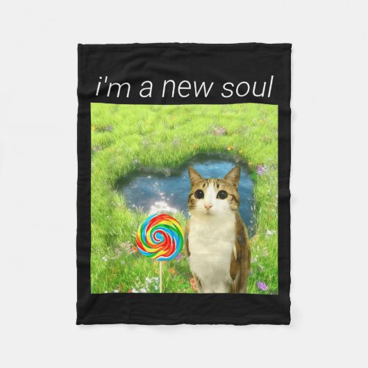 Funny Meowl Meme, Cat Owl Meme Brainrot Gen Alpha  Fleece Deken (Voorkant)