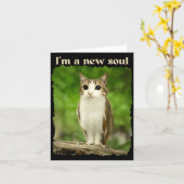 Funny Meowl Meme, Cat Owl Meme Brainrot Gen Alpha Kaart (Gele Bloem)