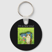 Funny Meowl Meme, Cat Owl Meme Brainrot Gen Alpha Sleutelhanger (Voorkant)