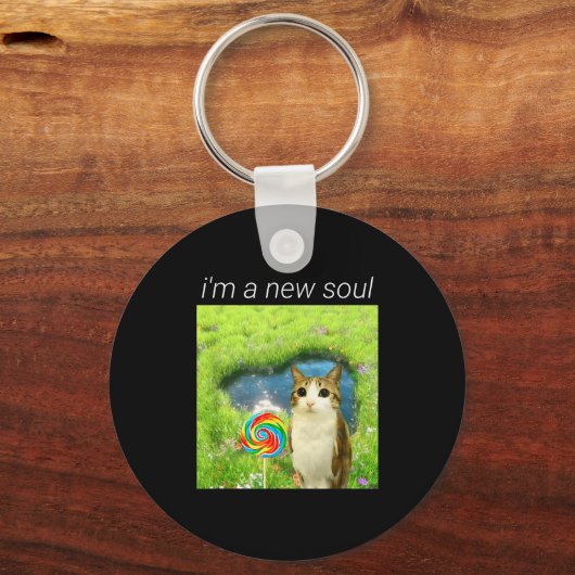 Funny Meowl Meme, Cat Owl Meme Brainrot Gen Alpha Sleutelhanger (Voorkant)