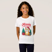 Funny Meowy Christmas Cat T-shirt (Voorkant volledig)