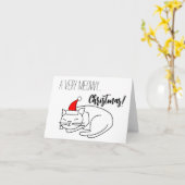 Funny Meowy kerstfeestdag blanco in Kaart (Gele Bloem)