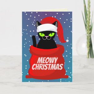 Funny Meowy-kerstkaart Kaart