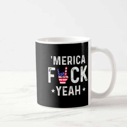 Funny Merica For Yeah 4th Of July  Koffiemok (Rechts)