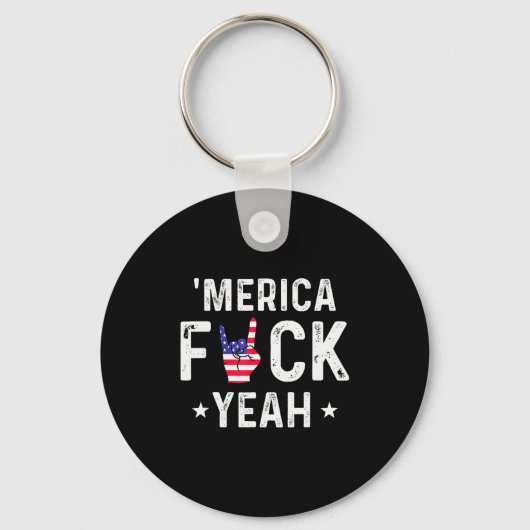 Funny Merica For Yeah 4th Of July Sleutelhanger (Voorkant)