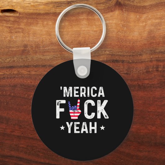 Funny Merica For Yeah 4th Of July Sleutelhanger (Voorkant)