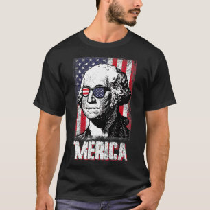 Funny Merica George Washington 4 juli Amerika T-shirt