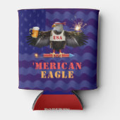Funny Merican Eagle 4 juli Beer en Fireworks Blikjeskoeler (Voorkant)