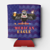 Funny Merican Eagle 4 juli Beer en Fireworks Blikjeskoeler (Achterkant)