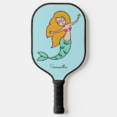 Funny Mermaid, aangepaste naam en kleur Pickleball Paddle (Voorkant)