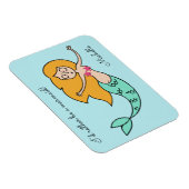 Funny Mermaid, aangepaste naam en tekstmagneet Magneet (Rechterzijde)