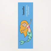 Funny Mermaid, aangepaste naam, locatie en kleurst Yogamat (Voorkant)