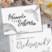 Funny Mermaid Black en White Bridesmaid Voorstel