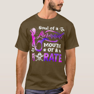 Funny Mermaid Sailor Mermaid Soul en Pirate Mouth T-shirt