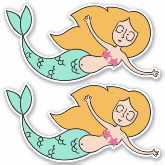 Funny Mermaid stickers (Voorkant)
