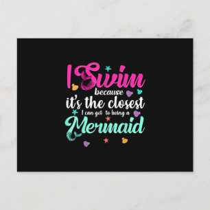 Funny Mermaid Swimming Quote Vrouwen en Gift Aankondigingskaart