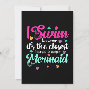 Funny Mermaid Swimming Quote Vrouwen en Gift Feestdagenkaart