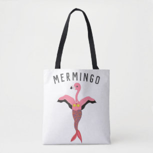 Funny Mermingo Graphic: Flamingo-Mermaid Hybrid Draagtas