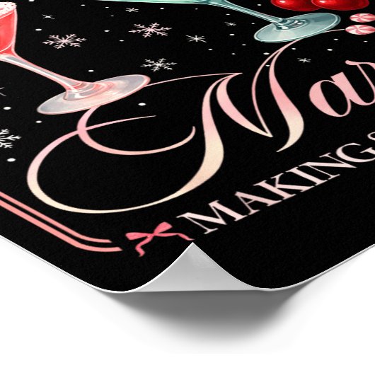 Funny Merrier With A Martini Bachelorette Merry Ch Poster (Hoek)