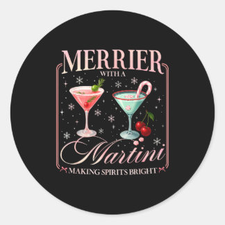 Funny Merrier With A Martini Bachelorette Merry Ch Ronde Sticker